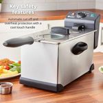 product_image_name-Swan-3 Litre Stainless Steel Deep Fat Fryer with Viewing Window and Safety Cut Out, Non-Slip, Easy Clean and Adjustable Temperature Control, 2000W, Silver -2