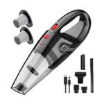 Portable Auto Home, Car Vacuum Cleaner Dust Busters , Hand Vacuum Cordless Rechargeable Low Noise Wet And Dry Use -Black.
