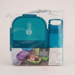 product_image_name-Generic-Leak Proof 3 Compartment Lunch Box With Bottle (350 ML) Reusable Microwave Freezer Safe Food Containers With Spoon For Adults And Kids-4