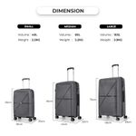 product_image_name-Generic-3 Pieces Of Miles Axis Hardside Polypropylene Trolley Bags Travel Suitcases Carrier (55,65&75cm) - Multicolor-6