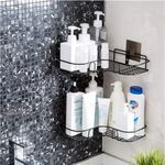product_image_name-Generic-Self-Adhesive Metal Bathroom Kitchen Corner Rack Storage Shelves - Black-4