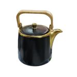 product_image_name-Generic-1 Litre Round Ceramic Non-Stick Stovetop Teapot Kettle With Wooden Handle - Black-2