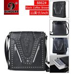 product_image_name-DENGGAO-11 Inch Shoulder Bag Men's Crossbody Manbag Leather Messenger Casual Handbags Side Satchel Sling Travel Flight Bags Cross Leather Sport Bags for Men Working Shopping Business Travel Daily -1