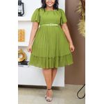 product_image_name-Generic Xim-Classic Ladies Dress -Green, Orange, White-1
