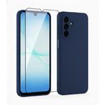 product_image_name-Samsung-Galaxy A05s Silcone Case with Free Tempered glasss Protector, Flexible Soft Silicone Anti-Scratch Shockproof Phone Cover-1