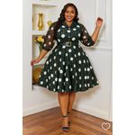 AIIT ROUND DRESS - dark green /multi color 