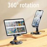 product_image_name-Generic-MK59 Rotating Stable and Antiskid wide compatibility foldable Desktop Holder For Mobile and Tablet- Multicolor-2