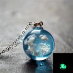 product_image_name-Generic-New Luminous Blue Sky Resin Crystal Ball Necklace Glow In The Dark Cloud Pendant Aesthetic 3D Celestial Magic Sphere Jewelry for Women & Girls-2