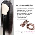 product_image_name-Generic-Remy Human Hair Headband Wig Long Straight  -Black/Natural Colour -2
