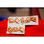 12Pieces Of Uganda Flag Lapel Pins - Black, Yellow And Red