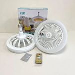 LED multi-function fan light that combines lighting and cooling functions in one device. 