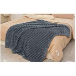 Soft/ Throw Blanket- Grey/ Black 