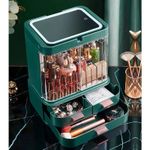product_image_name-Generic-Dust-Proof Drawer Makeup Skincare Organizer Plastic Cosmetics Storage Cases With 3 Drawer Adjustable LED Mirror Makeup Organizer For Countertop Cosmetic Storage Box- Multicolor-6