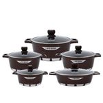 product_image_name-Life Smile-10PC Granite Coated Non-Stick Serving Dishes Saucepans Cookware - Multi-colours.-3