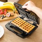product_image_name-Hoffmans-3 in 1 Waffle Maker Sandwich Machine Barbecue Electric Baking Pan- Black. -3