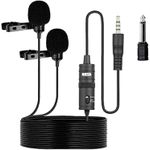 product_image_name-Generic-BY-M1DM Plastic Microphone Dual Omni Directional Lavalier Mic With Two Small Clip And Two Foam Windscreen For Smart Phone - Black-8