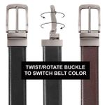product_image_name-Fashion-Convertible Two in One, Black and Brown Men's Pure Leather Belt - Black, Brown-3