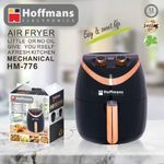 Hoffmans HM-776 Mechanical Air Fryer – 6L, 2400W (Black with Copper Accents)