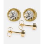 product_image_name-Generix-Studex Ear Piercing April Birthstone Large Gold Plated Stud Earrings 5mm Bezel-3