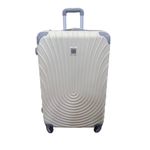 A Big Size Travelling Suitcase It Carries 25-30Kgs It's Purely Rubber It's strong It Has 4-Wheels Extremely Durable It's Cream Colour 
