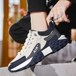 product_image_name-GALUIN-Men's Lace-Up Casual Sport Sneakers – Trendy Street Style Trainers - White-3