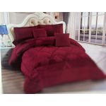 6pc Velvet Duvet -2 Pillowcases, 2 Cushion Covers & 1 Bedsheet - maroon