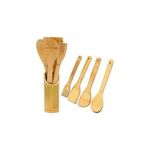 product_image_name-Generic-5 Pieces Of Bamboo Cooking /Serving Spoon Utensils - Brown.-1