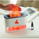 product_image_name-Produits Generiques- Flameless Volcano Crystal Salt Stone Seven Color Atmosphere Light Flame Aromatherapy Machine Humidifier Essential Oil Color - white & Black-1