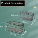 product_image_name-Generic-1Piece Food Storage Container Refrigerator Organizer Holder With Lid And Handle Plastic Fresh Box With Drain Basket - Green-6
