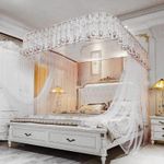 product_image_name-David-Luxurious  Mosquito Net With 2 Stand Rail Bed Net  RA1  White-1