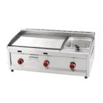 Commercial Gas Stainless-steel Gridle With A Deep Fryer (84.5cm x 48.5cm x 33cm )- Silver 