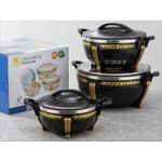 product_image_name-Generic-Double Walled Inner Stainless Steel Casserole Hotpot Food Warmer Hotcase Roti Server with Easy Locking System Serving Dishes, 3 PC Set-1