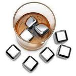product_image_name-Generic-Stainless Steel Ice Cubes Chilling Cube Whiskey Stones Durable Reusable Chilling Stones for Whiskey Wine, Whiskey Stones for Kitchen Bar(Pack of 8) With A Tong- Silver-8