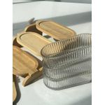 product_image_name-Generic-2Jars 2 Tier Glass Snacks Serving Bowls Set Platters With Bamboo Wooden Tray Stand Rack And Lids For  Dessert, Fruit, Vegetables, Appetizer, Cake, Candy, Chip Dip Food Storage- Clear-6