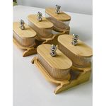 product_image_name-Generic-2Jars 2 Tier Glass Snacks Serving Bowls Set Platters With Bamboo Wooden Tray Stand Rack And Lids For  Dessert, Fruit, Vegetables, Appetizer, Cake, Candy, Chip Dip Food Storage- Clear-8