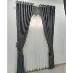 3 Metres (2pcs) A pair of Gray Patio sliding door and window Curtains 