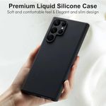 product_image_name-Generic-Samsung Galaxy S22 Ultra Case Liquid Silicone, Skin Touch Gel Rubber Case with Soft Microfiber Lining, Cute Slim Full Camera Protection Cover, Black-2