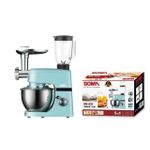 product_image_name-Boma-6Litre 5 IN 1 Stand Mixer 16000W Tilt-Head Multifunctional Electric Mixer with Stainless Steel Bowl, Beater, Hook, Whisk, Meat Grinder, Juice Blender with  Glass Jar Dishwasher Safe - Multicolor-1