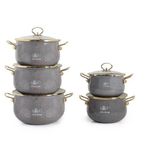 product_image_name-Life Smile-10 Pieces Of Granite Non-stick Enamel Serving/Saucepans/Cookware- Multi-colour.-3