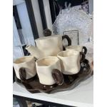product_image_name-Generic-8 Piece Irregular crinkled Or Folded Textures Ceramic Tea Set Porcelain Ceramic Coffee Sets Cups Service for 6 People Cuppucino Mugs with Tray, Tea Pot Gift Set- Multicolor -6