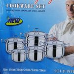 product_image_name-Generic-10 Piece Stainless Steel Saucepans Cookware Pots, Silver.-2