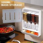 product_image_name-Generic-4 Bottle Kitchen Wall Mounted Spice Rack Multi-functional Condiment Storage Box  Shelf Supplies Seasoning Vinegar Oil Dispenser Rack-1