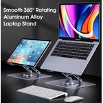 product_image_name-Generic-360 Rotate Foldable Notebook Stand Holder Aluminum Alloy Adjustable Laptop Stand with Rotating Base - Silver-3