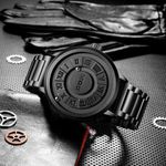 product_image_name-Generic-Pure Black Men  Watch Fashion Creative Personality Black Rolling Pointer Magnetic Waterproof Watches for Male Clock -3