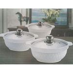 product_image_name-Generic-30 Pieces Ceramic Dinner Set With 6 Cups 6 Side Plates 6 Dinner Plates 6 Bowls 3 Bowls 3 Glass Lids Design For Bowls Varies-White-2