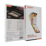 product_image_name-Porodo-Crystal Shell Wireless Keyboard, Transparent, Bluetooth Connection, Foldable, 65 Keys + Arabic Layout White-1
