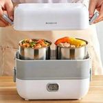 product_image_name-Generic-Portable Electric Lunch Box Heating Food Steamer Container, White.-2