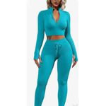 product_image_name-Generic Xim-Classy Ladies Legging With Top-Grey, Blue -3
