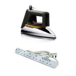 product_image_name-Generic-Original 6 Way Extension Cable & Flat Iron  - Silver , White-1