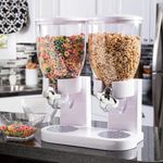 product_image_name-Generic-Double Kitchen Food Cereal Dispenser Storage, Organizer Container - White-3